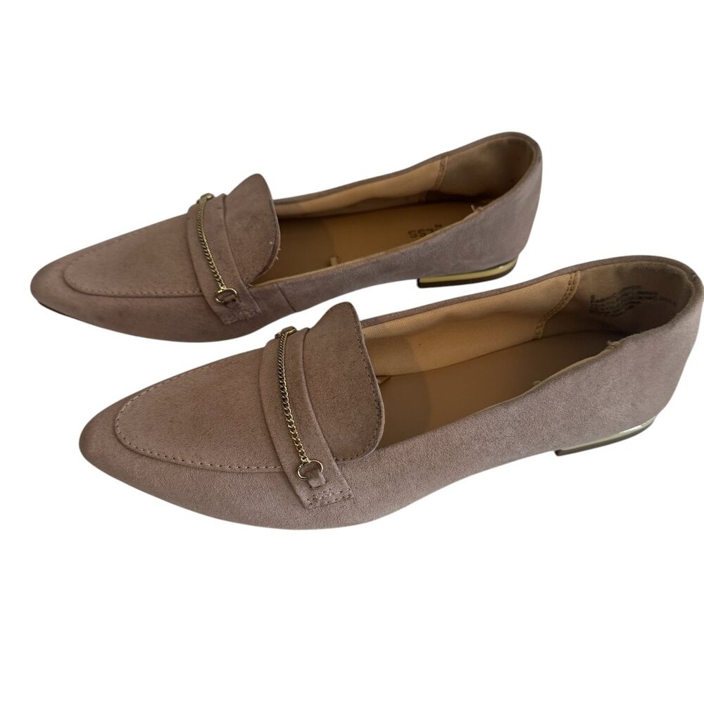 Express Women's Casual Comfort Slip‎ On Pointed Loafer Flats Suede Pink